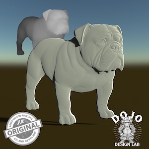 3D STL File for Bulldog - Detailed Relief Dog Model for CNC, 3D Printing & Laser Engraving_0