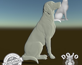 3D STL File for Golden Retriever - Detailed Relief Dog Model for CNC, 3D Printing & Laser Engraving_0