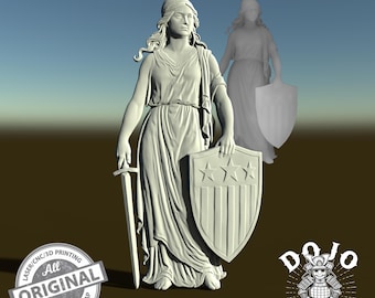 ヴィンテージ ミス リバティ レリーフの 3D STL ファイル - CNC、3D プリント、レーザー彫刻用の詳細モデル_0