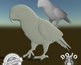3D STL File for Parrot - Detailed Relief Bird Model for CNC, 3D Printing & Laser Engraving_2