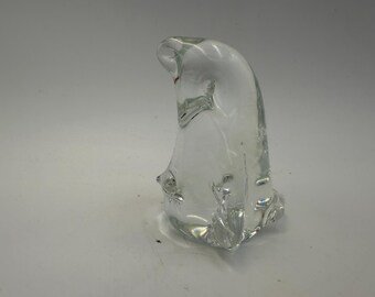 Vintage art glass penguin sculpture