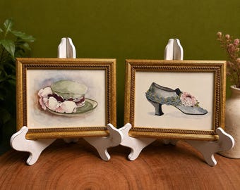 Two Vintage Victorian-style Fashion Peggy Abrams Framed Prints
