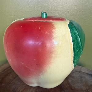 Vintage Hull Pottery Blushing Apple Cookie Jar