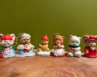 Lot of Six Vintage Jasco Lil’ Chimmers Bell Ornaments