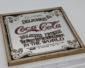 Vintage Coca-cola Advertising Mirror Relieves Fatigue Most