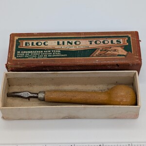 Vintage Grumbacher Bloc Lino Tools Set No. 903, Made in England English Steel Block Printing Gouge, J.G. Fraser Art Supplies