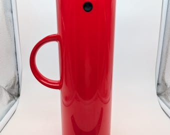 Stelton Denmark Vacuum Jug | Red Erik Magnussen EM77 Carafe | Danish Modern Thermal Pitcher | Retro 1L Coffee Server | Rocker Stopper