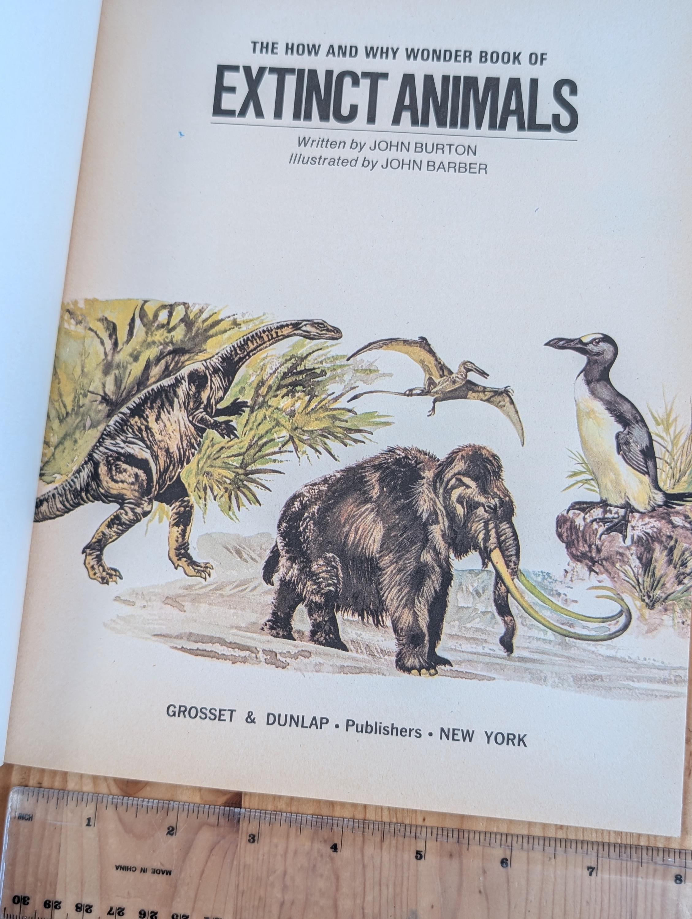 The How and Why Wonder Book of Extinct Animals 1970's Children's ...