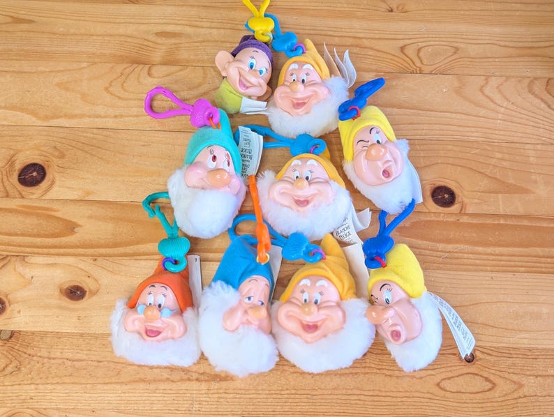 Disneys Snow White and Teh Seven Dwarfs Plush Keychains From Mcdonalds ...