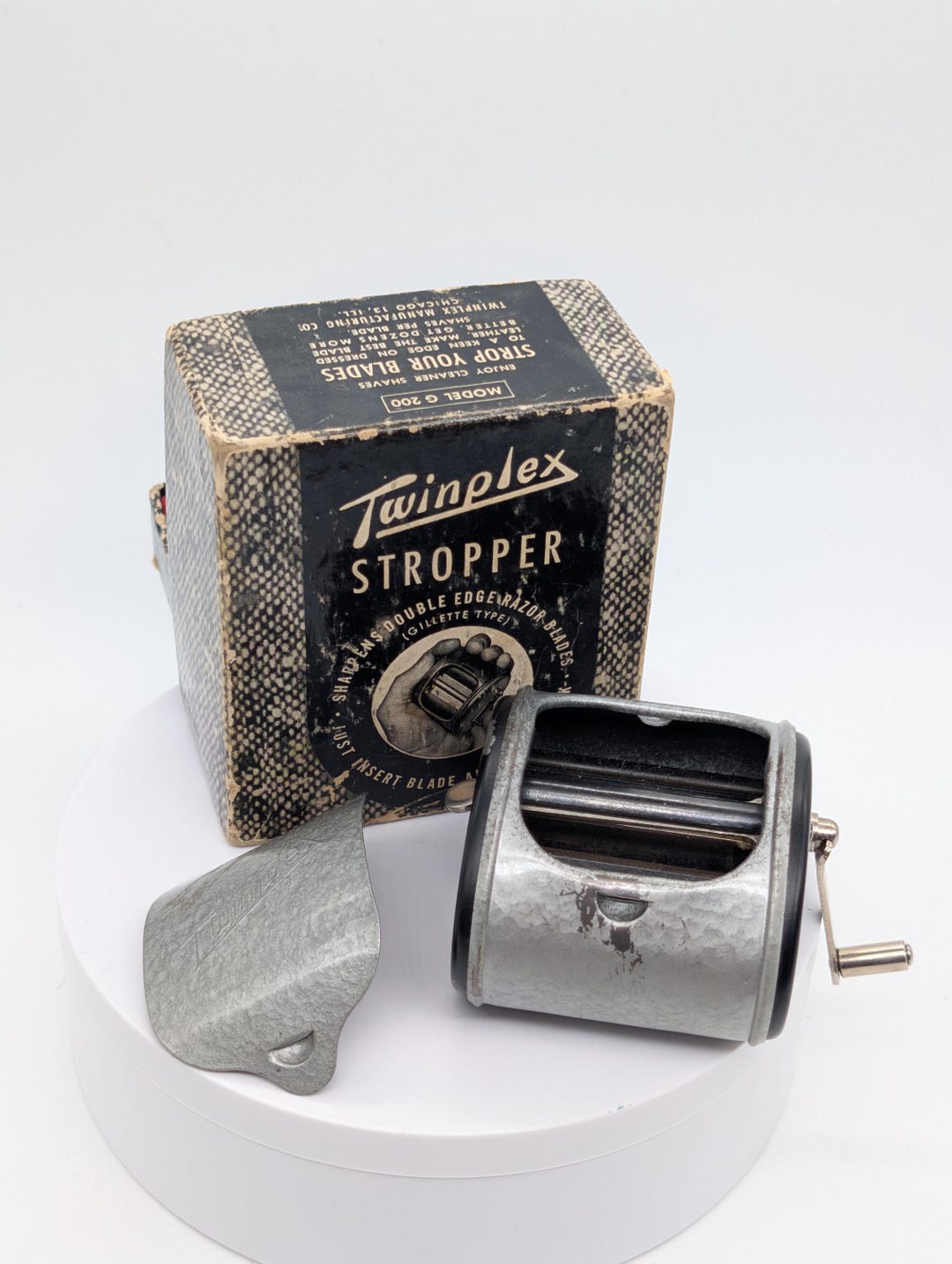 Vintage Twinplex Stropper Model G 200 Razor Blade Sharpener, 1940s ...