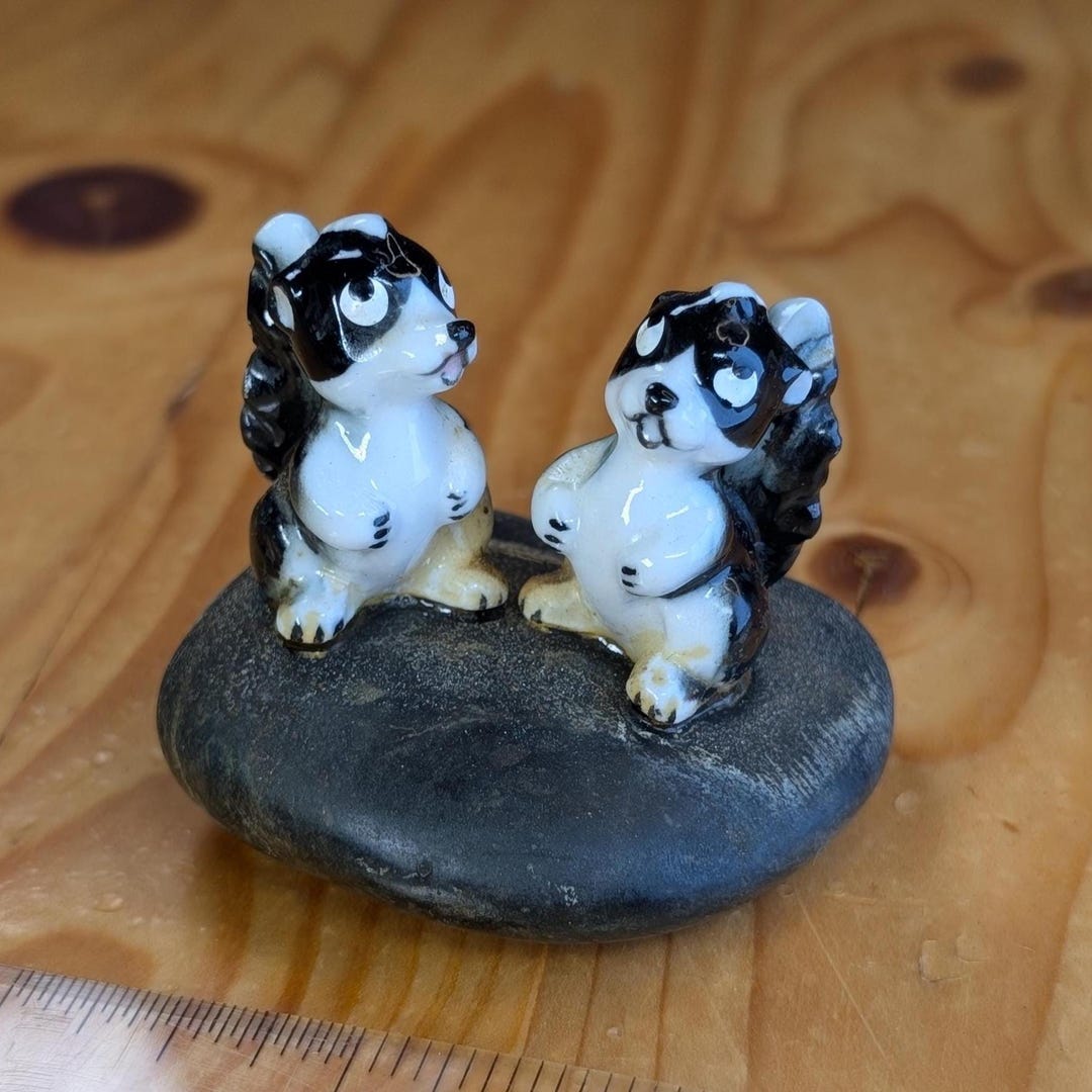 Kelvin Bone China Japan Two Miniature Skunk Figurines - Etsy