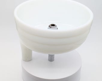 Vintage Hamilton Beach Milk Glass Juicer Bowl | Model 15 Replacement Attachment | Ribbed White Glass Juicer Spout | Mid Century Kitchen