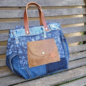 Sac en jeans et cuir