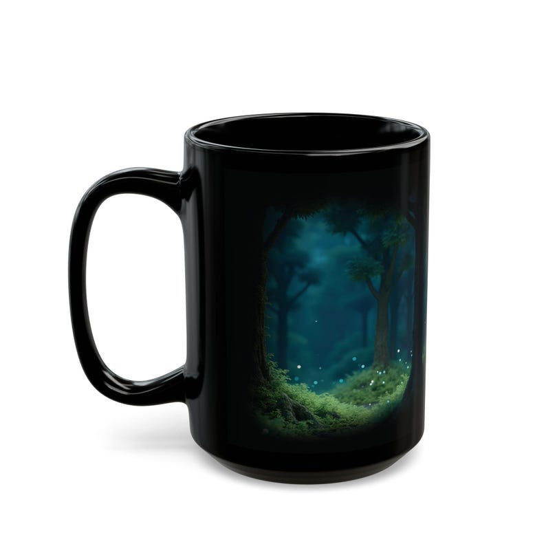 Taza Mystic Woods impresa en 3D (11/15 oz) / Cerámica sin BPA, diseño de bosque imagen 7