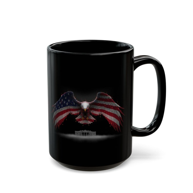 Weißkopfseeadler Kaffeetasse mit Flaggen-Design Bild 1
