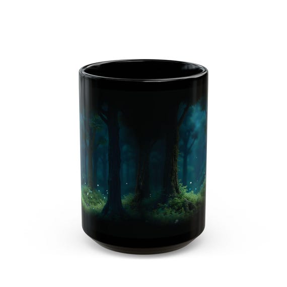 3D Printed Mystic Woods Mug (11/15oz) | BPA-Free Ceramic, Forest Design