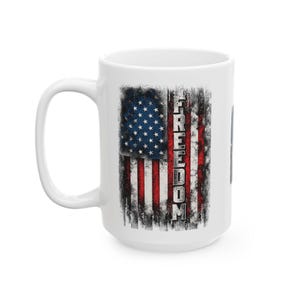 Freedom Mug Patriotic Coffee Cup Tea Mug with American Flag Design Personalized Gift for Coffee Lovers Who Stand for Country and Liberty