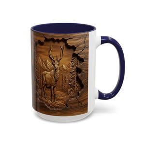 Rustic Deer Forest Scene Mug: Cabin Decor, Nature Lover Gift