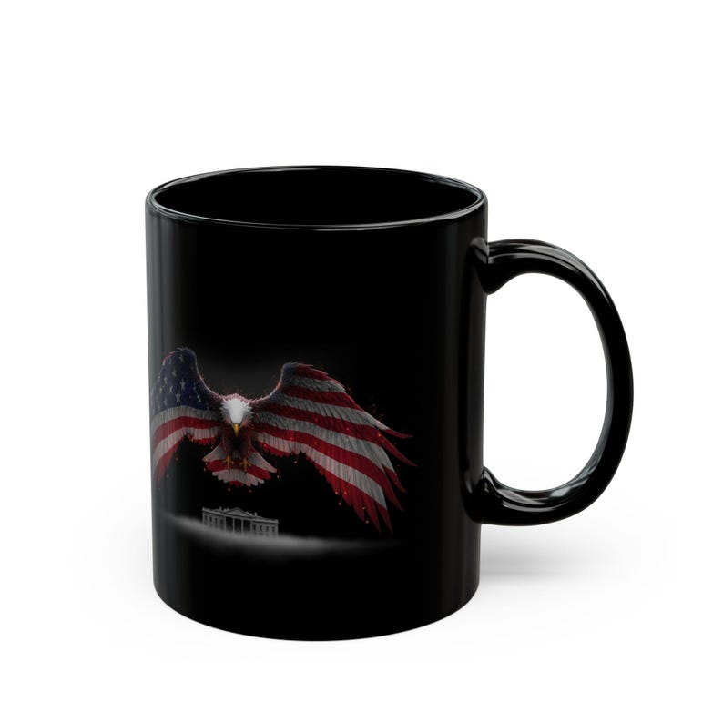 Weißkopfseeadler Kaffeetasse mit Flaggen-Design Bild 5