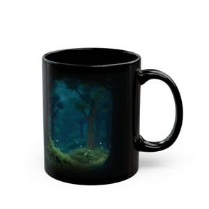 Taza Mystic Woods impresa en 3D (11/15 oz) / Cerámica sin BPA, diseño de bosque imagen 8