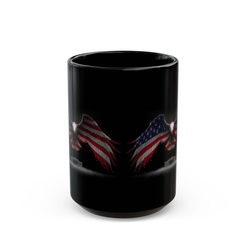 Weißkopfseeadler Kaffeetasse mit Flaggen-Design Bild 4