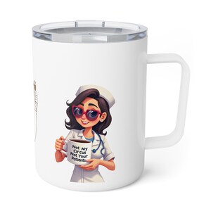 Nurse Coffee Mug | 10oz Stainless Steel Insulated Cup | Funny Travel Gift for RNs & LPNs