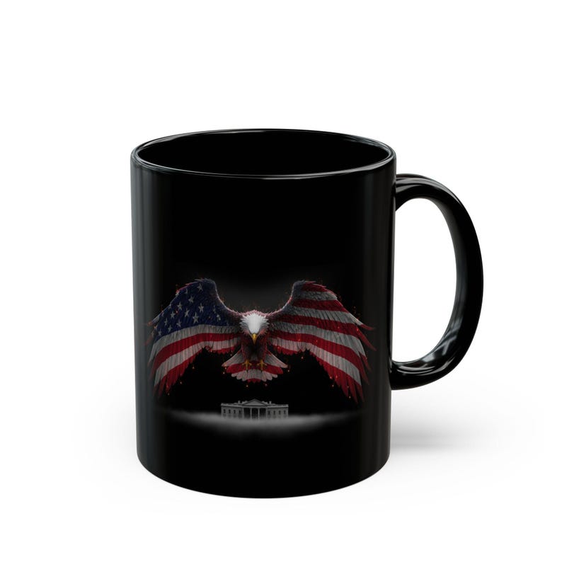 Weißkopfseeadler Kaffeetasse mit Flaggen-Design Bild 7