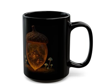 Acorn Mug: Cottagecore Forest Village Cup - Fantasy Gift