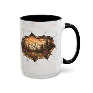 Sunset Mountain Mug – Scenic Coffee Cup, Forest Cabin Gift, Nature Lover Hiking Mug, Adventure Camper Present