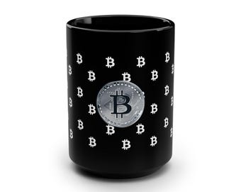 Bitcoin Coffee Mug: BTC Pattern Ceramic Cup for Crypto Traders