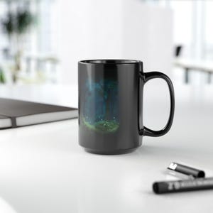 Taza Mystic Woods impresa en 3D (11/15 oz) / Cerámica sin BPA, diseño de bosque imagen 5