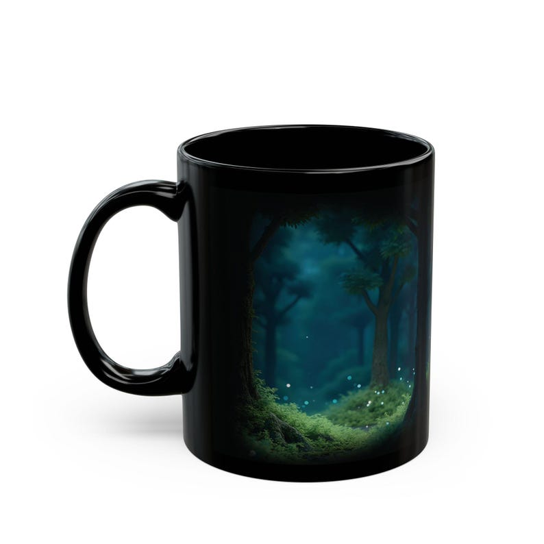 Taza Mystic Woods impresa en 3D (11/15 oz) / Cerámica sin BPA, diseño de bosque imagen 9