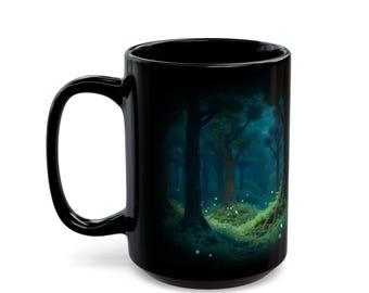 3D gedruckte Tassen: Mystische Wald Kaffeetasse (11oz oder 15oz), Natur-inspiriert