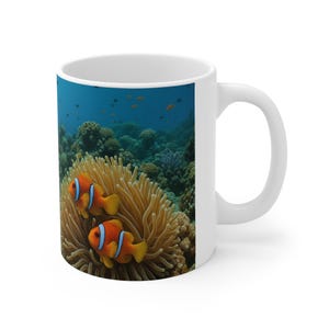 Ocean-Themed Ceramic Coffee Mugs, Coral Reef Design, Perfect for fish tank lovers, Coffee Enthusiasts, Gifts for Nature Lovers