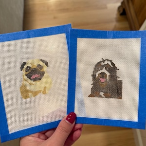 Custom Needlepoint Canvas of Pets