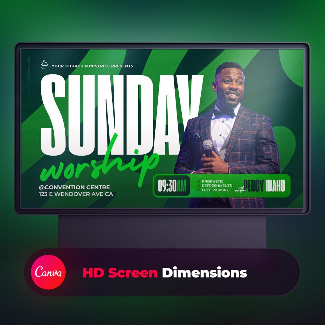 Sunday Worship Service Flyer Template: Editable Church Event Design ...