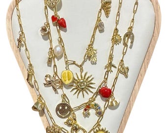 Personalizowany naszyjnik z zawieszkami, spersonalizowany naszyjnik z zawieszkami, stwórz swój własny, naszyjnik z wieloma zawieszkami, naszyjnik z zawieszkami w stylu vintage