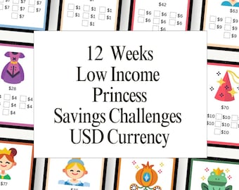 Princess Savings Challenge: A6 Cash Envelope Tracker (Printable PDF)