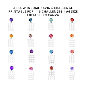 A6 Savings Challenge Bundle: 16 Printable Cash Stuffing Templates (PDF Download)