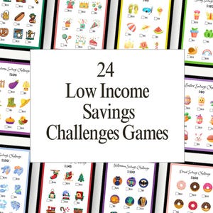 24 Low Income Savings Challenge Games: A6 Budget Binder Printables (PDF Download)
