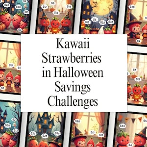 Kawaii Strawberry Halloween Savings Challenge: A6 Budget Binder (Printable Download)