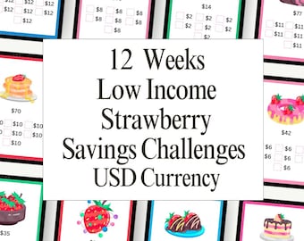 Strawberry Savings Challenge: Coloring Cash Envelope - A6 Printable