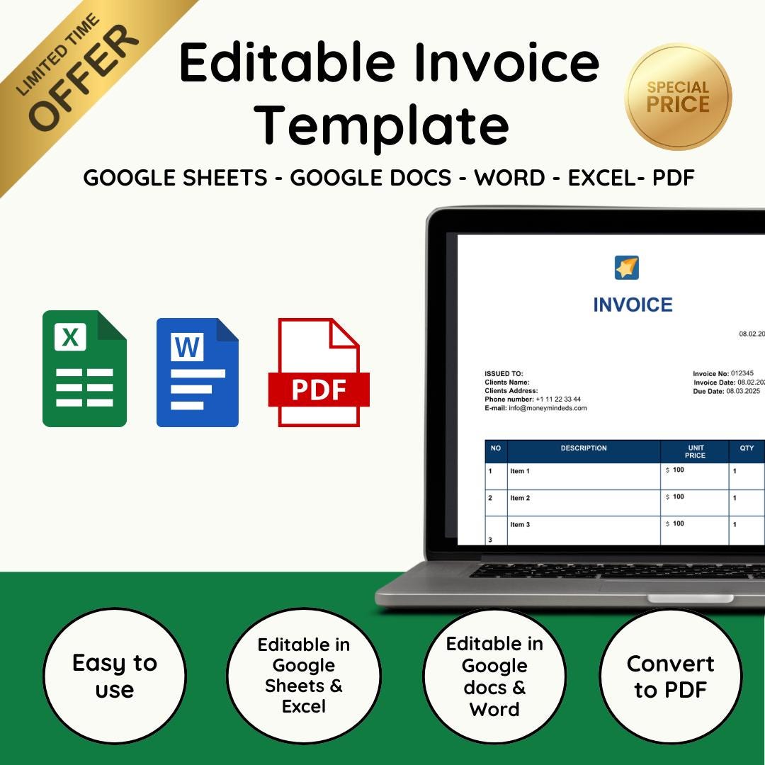 Editable Minimalist Invoice Template Small Business Professional editable-minimalist-invoice-template-small-business-professional