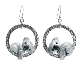 Koala Earrings / 50mm length / choose from three colorways