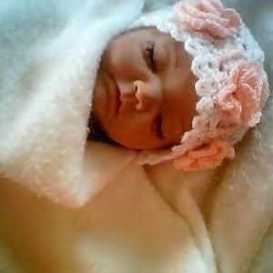 PDF Crochet Pattern 03,Baby Girls Floral Pattern,Baby Rose Flapper,Infant Beanie,Open Lacy Pattern,Newborn Hat,Floral Hat by CarussDesignZ