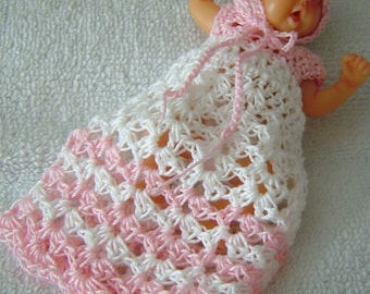 PDF Pattern 149, SleepyBag Mini Classic Shells,Camille Allen,4" Micro Silicone Dolls,5Pc Set,Bonnet,shirt,Crochet Pattern by CarussDesignZ