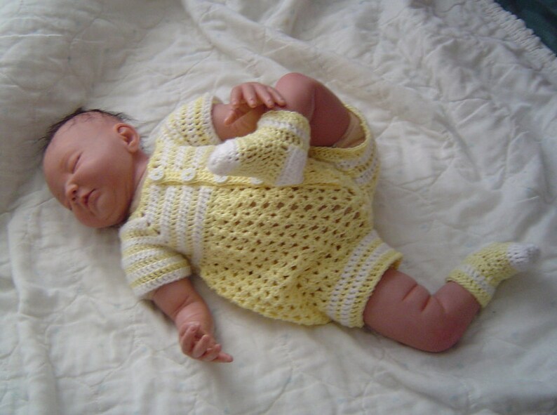 PDF Pattern 064,Baby Boys Yellow Sunshine Pattern,Baby Crochet Romper,Infant Bubblesuit by CarussDesignZ image 3