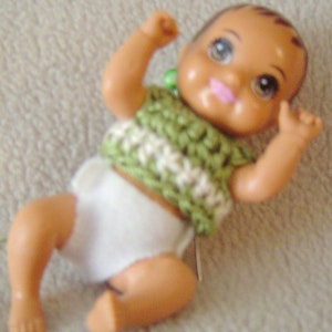 PDF Pattern 152,Micro,Nightshirt Set,Miniature Baby doll,2.5 Micro Doll,Olive Beige Set,Bonnet,Baby Top,Dress,Sleepy Bag by CarussDesignZ image 4