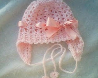 PDF Pattern 001 Baby Girl Pattern,Crochet Earflap,Infant hat,Reborn Hat pattern,Classic Shells Pattern,Crochet baby hat by CarussDesignZ