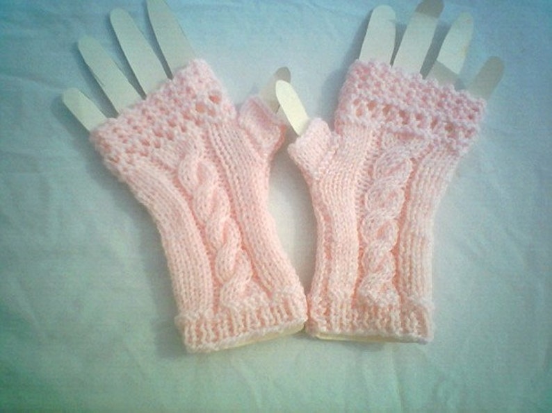 PDF Pattern 069,Cable Knit Gloves,Fingerless Gloves Knitting and Crochet by CarussDesignZ image 3